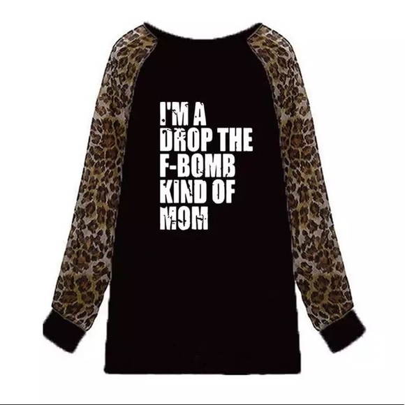 WHISKEY KISS F-Bomb Mom Leopard Graphic Tee - Picture 2 of 4